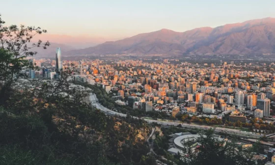 Vista panorámica de casas en Santiago de Chile